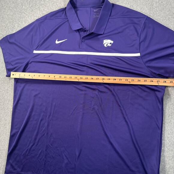 Kansas State Wildcats Nike Dri-Fit Polo Shirt Men's 3XL Purple Short Sleeve - Picture 6 of 8